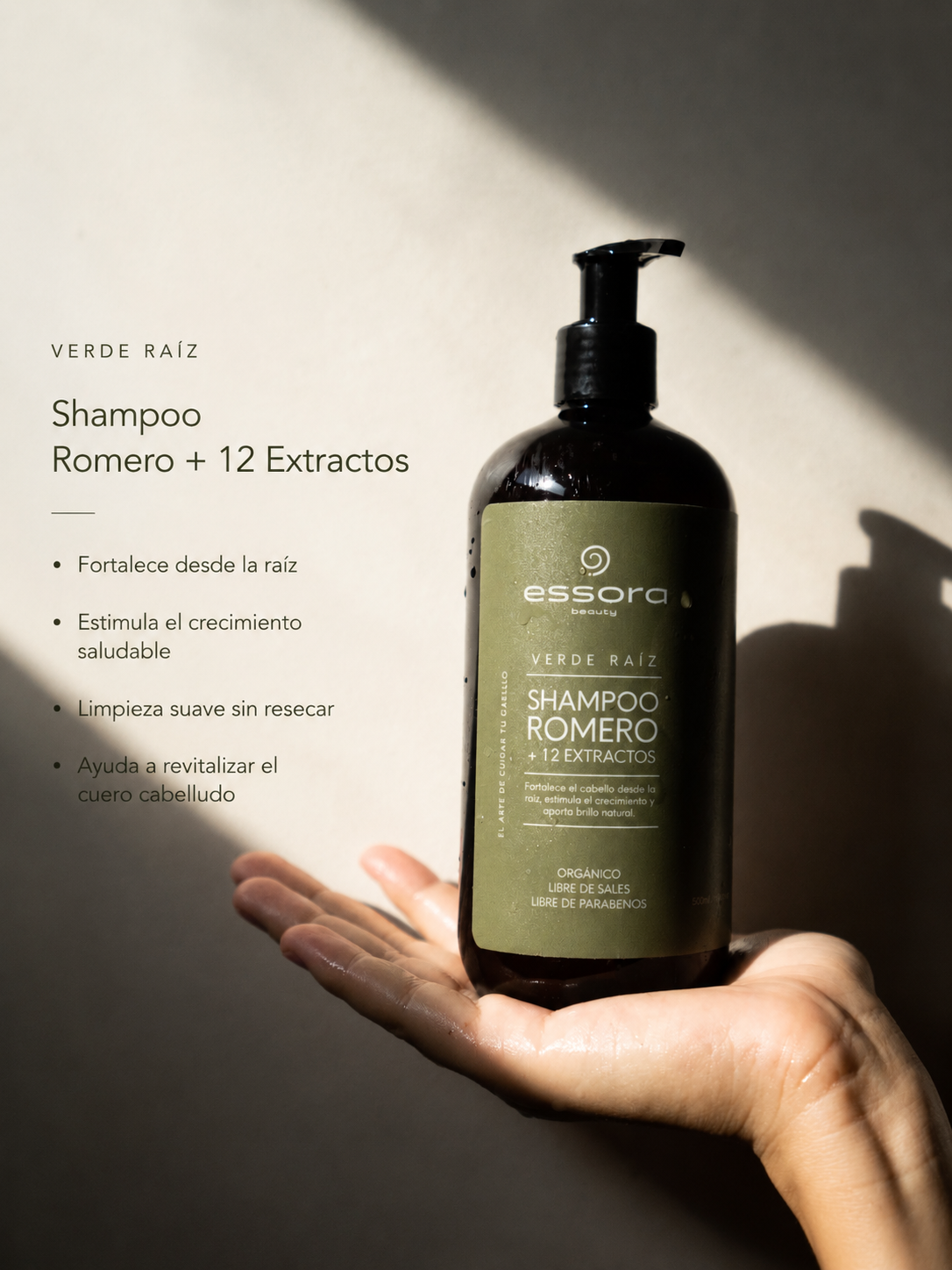 Verde Raíz - Shampoo Romero + 12 Extractos Botánicos